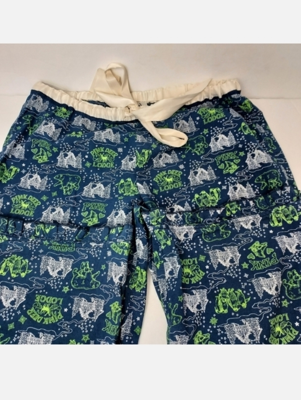 VS PINK Pajama Bottoms Cabin & Animal Theme Blue Small